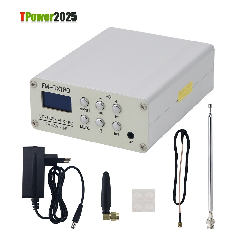 FM-TX180 75MHz-108MHz Bluetooth Stereo FM Radio Transmitter 0.96In OLED Screen