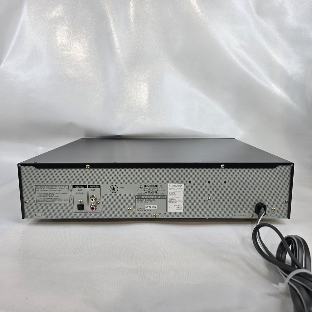 Sony CDP-CE375 Compact Disc CD Player 5 Disc Carousel Changer W/ Remote - Tested