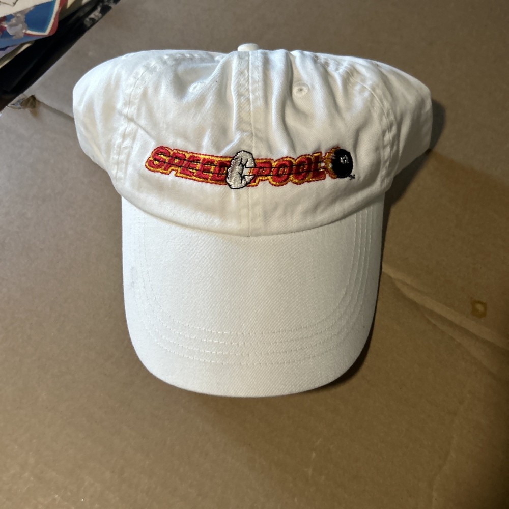 Nos Speed Pool 8 Eight Ball White Adjustable Hat If35