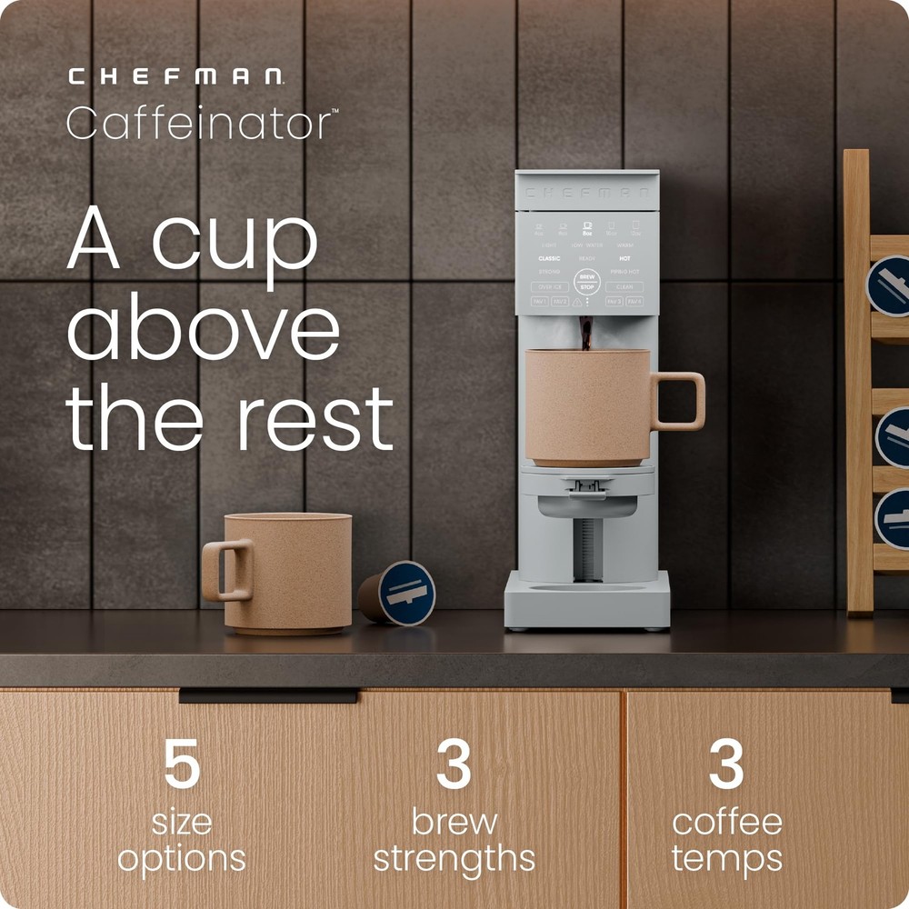 Single Serve Coffee Maker, Works with K-Cup & Grounds