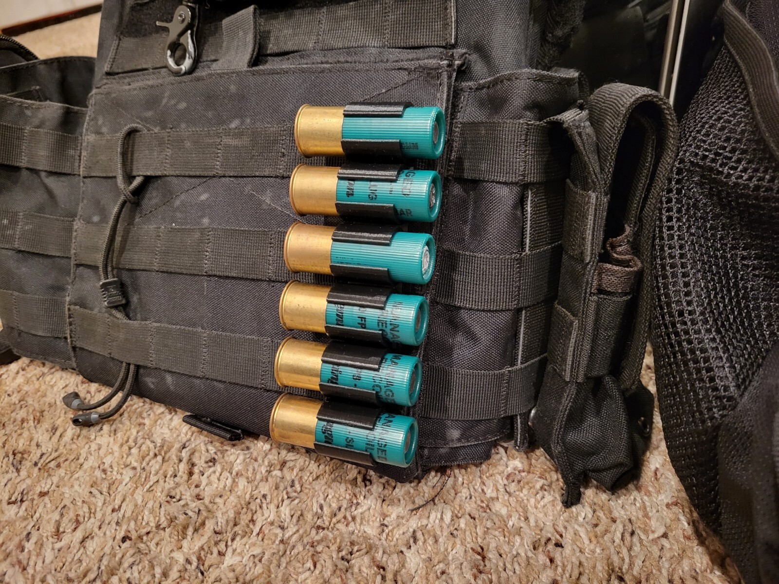 Tactical Molle 6 Round 12 Gauge Shotgun Shell Holder for Vest / Plate Carrier