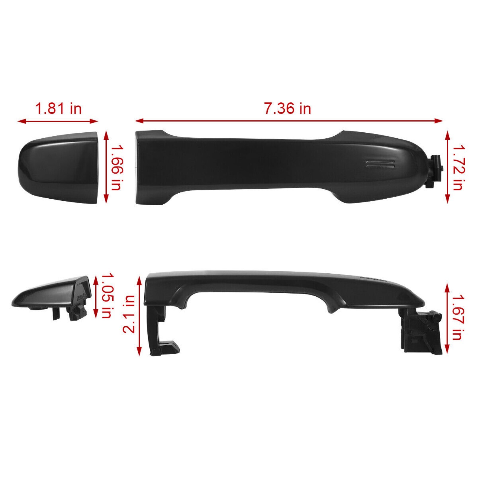 4Pcs Exterior Door Handle Set For Toyota Camry 2012-2017 Front Rear Left & Right