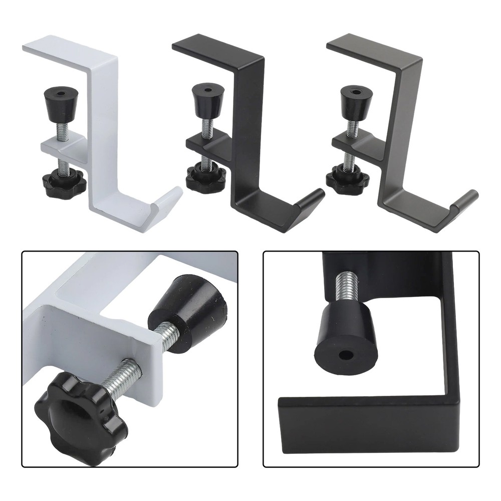 Compact Design Adjustable Clamp Hooks Set of 3 for Desktop Organization