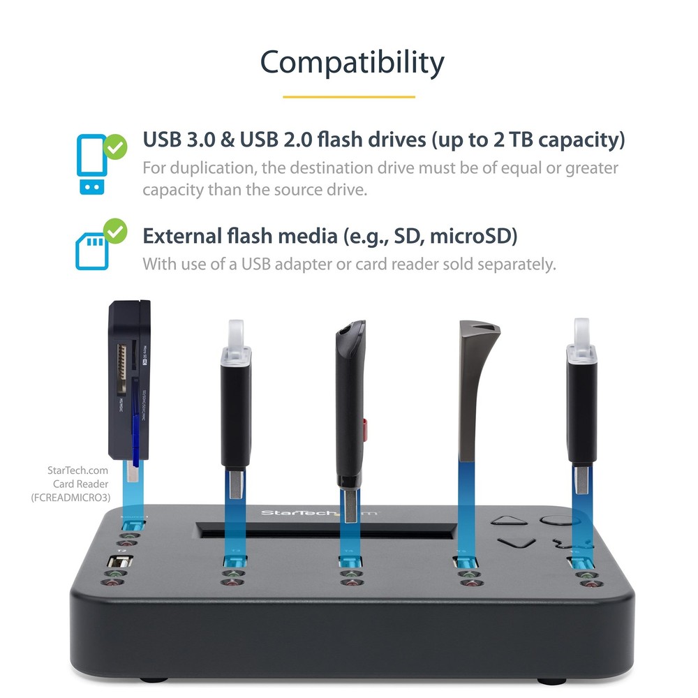 StarTech Standalone 1:5 USB Flash Drive Duplicator and Eraser
