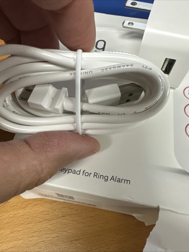 Ring Alarm Keypad REPLACEMENT WALL & Flat Adapter - White - New