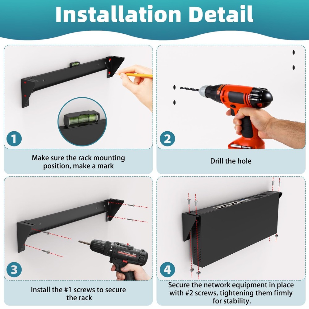 1U Vertical Wall Mount Rack Steel Foldable Vertical Patch Panel Mounting Brac...