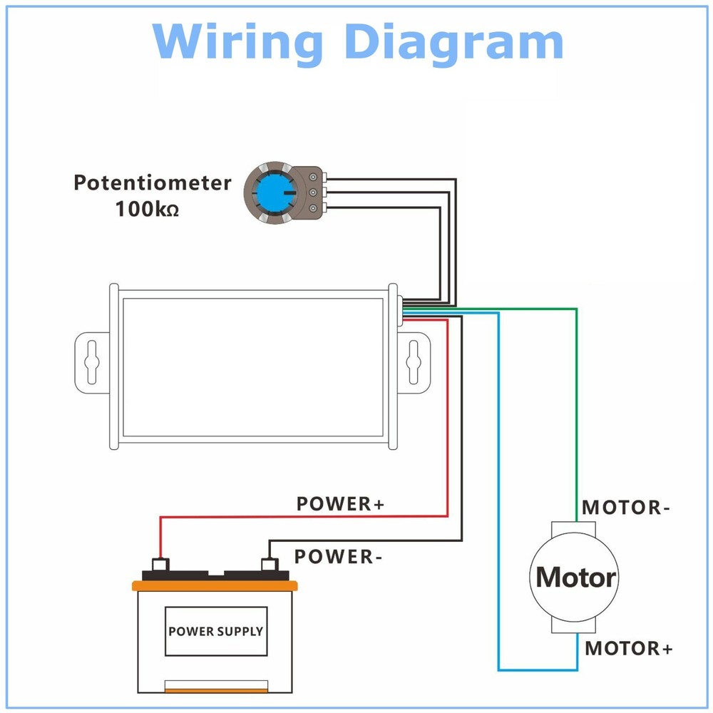 PWM DC Brush Motor Stepless Variable Speed Controller Switch 12V 24V 48V 60V 20A