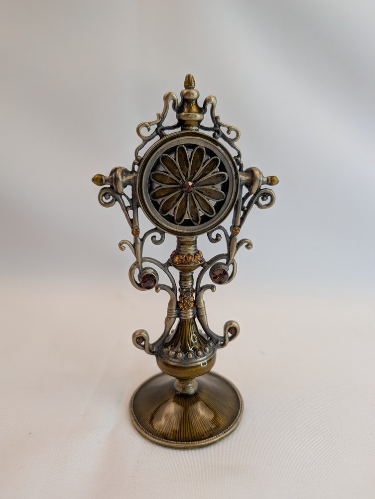 VINTAGE DECORATIVE DESK CLOCK WITH CRYSTALS