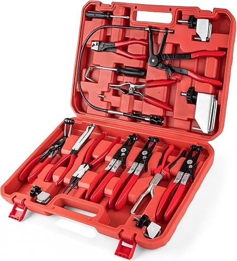 Hose Clamp Pliers Set 16pcs Hose Clamp Removal and Installation Tool Kit for