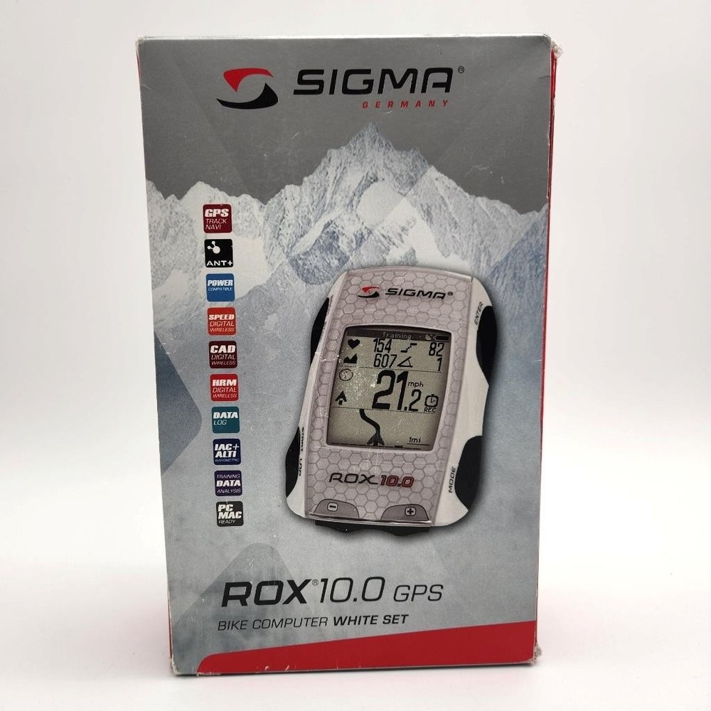 Sigma Rox 10.0 GPS Bicycle Computer White Set USB Rechargeable OPEN PACKAGE