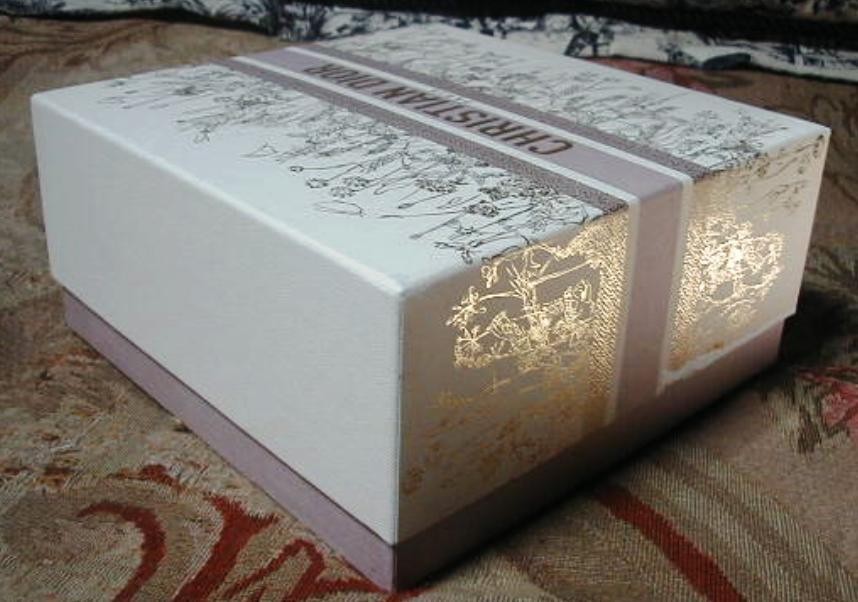 Large Christian Dior Limited Edition Gift Box & Ribbon Purple Gold Box Only VG