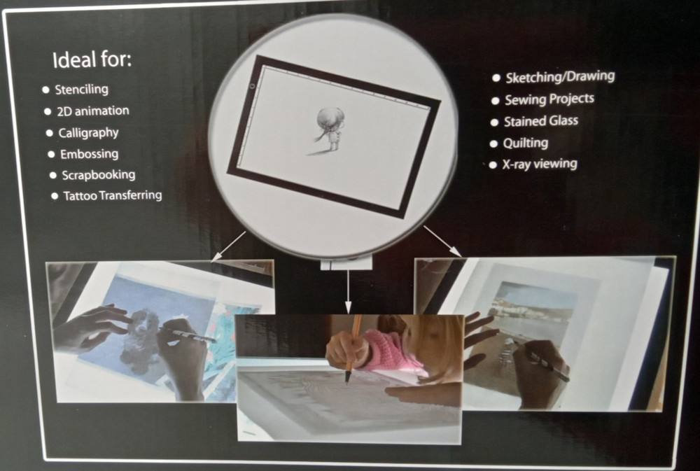 RTjoy A3 Slim LED Light Tracing Box Pad Adjustable USB Powered Board NEW