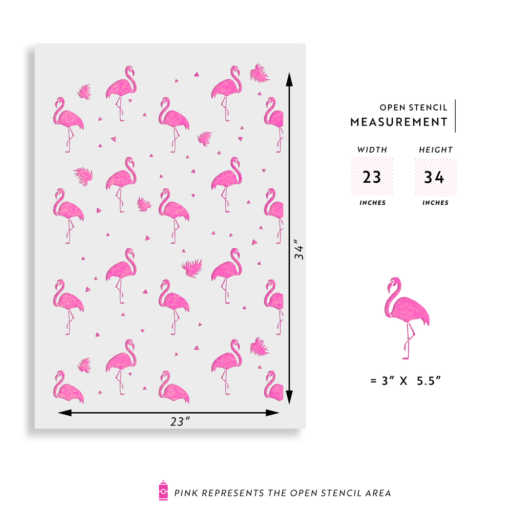Flamingo Pattern Wall Stencil - Durable & Reusable Mylar Stencils