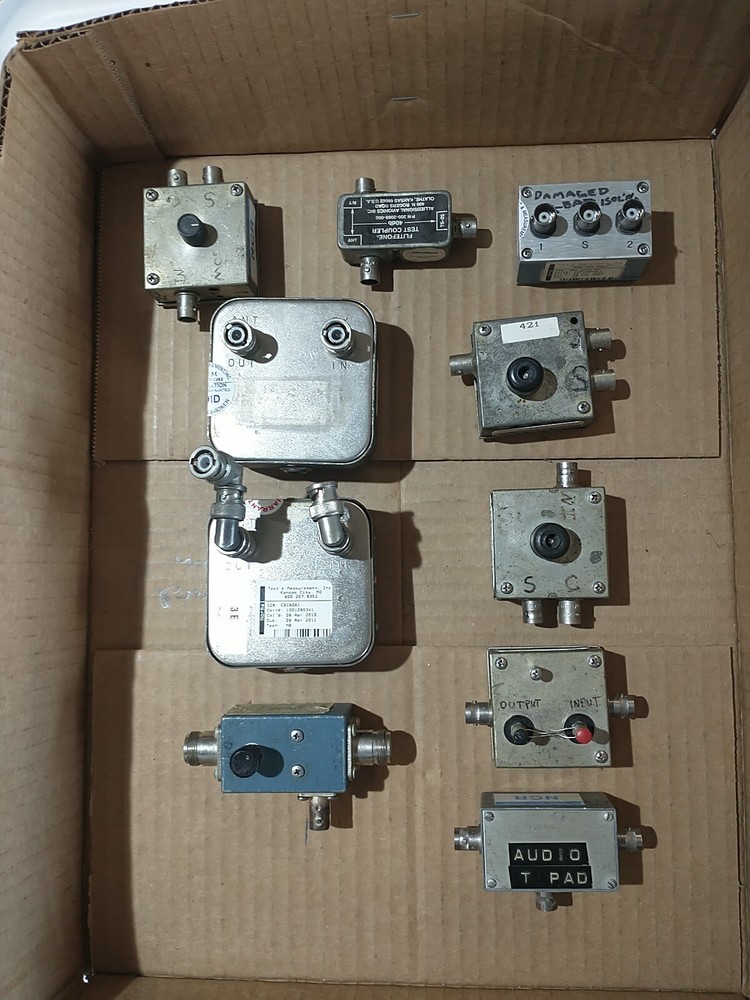 Lot of (10) Variable Attenuators And Testing Connection Blocks