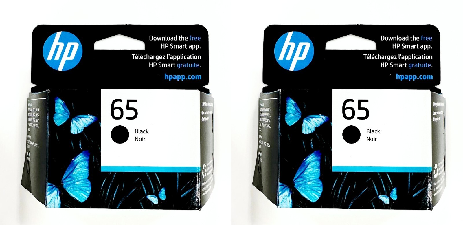HP #65 Black Ink Cartridge 2 pack NEW GENUINE EXP 05/2024