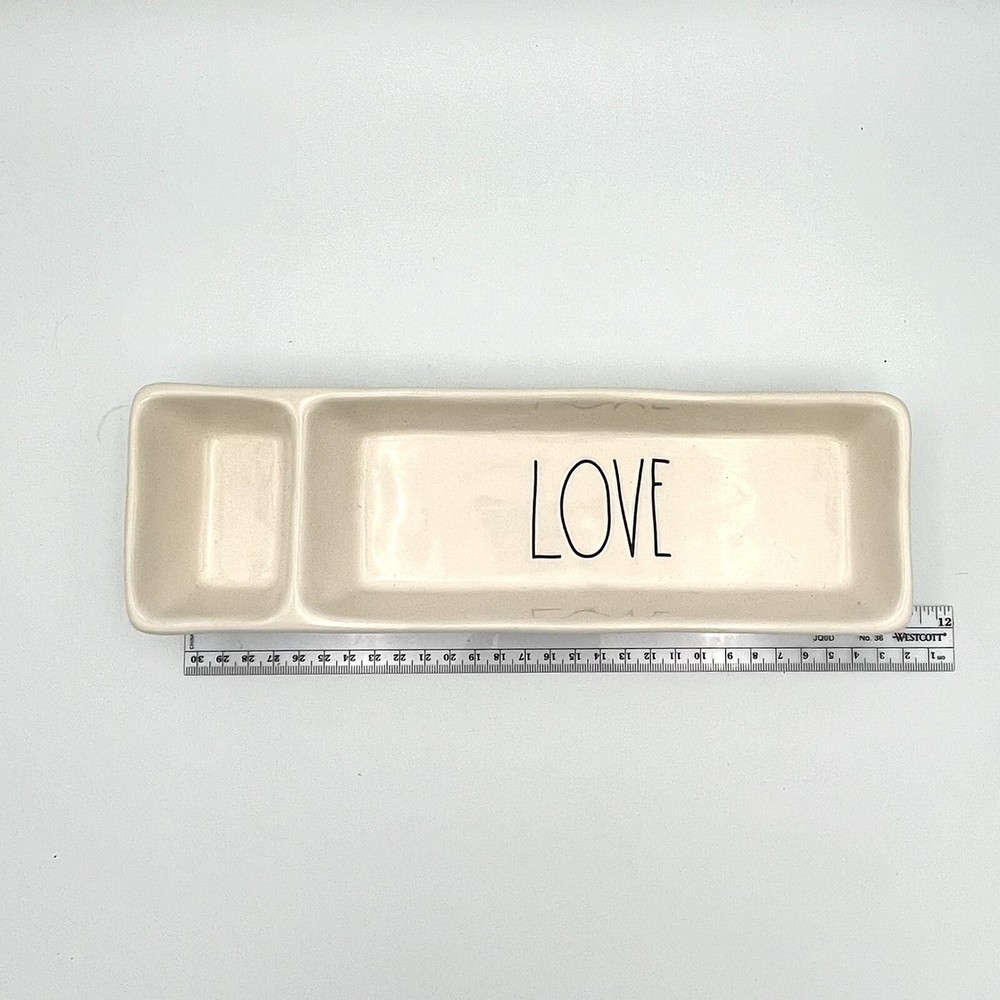 Rae Dunn Ceramic Trinket Tray “LOVE” Rectangular 12” Long