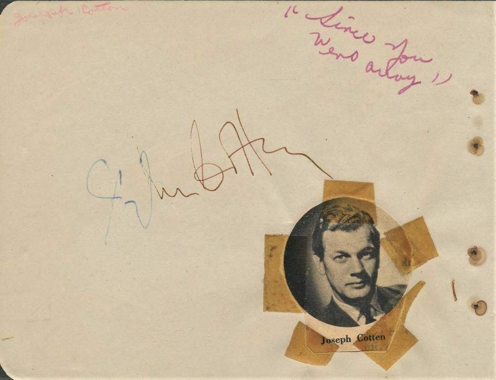 Vintage JOHN LODER / JOSEPH COTTEN Autographs
