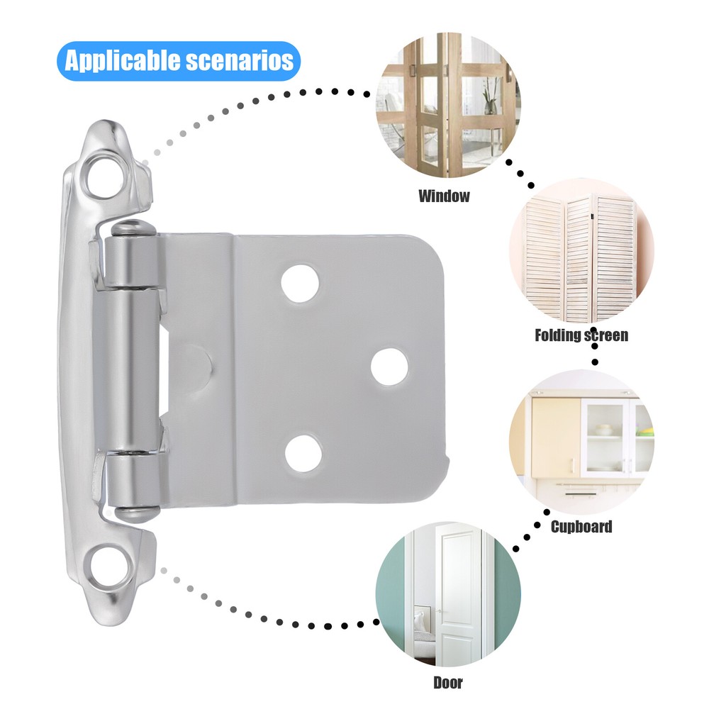 3/8" Inset Offset Kitchen Bathroom Cabinet Doors Hinges Self Closing Face Mount