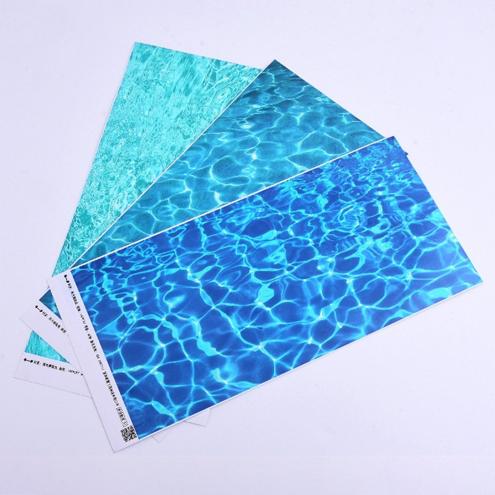 Simulation Water Pattern Paper Railway Layout Swimming Pool Diorama Scenery