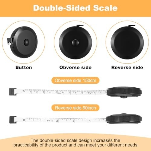 35 Pack 60" Soft Retractable Measuring Tapes - Double Sided Scale for Sewing, Cr