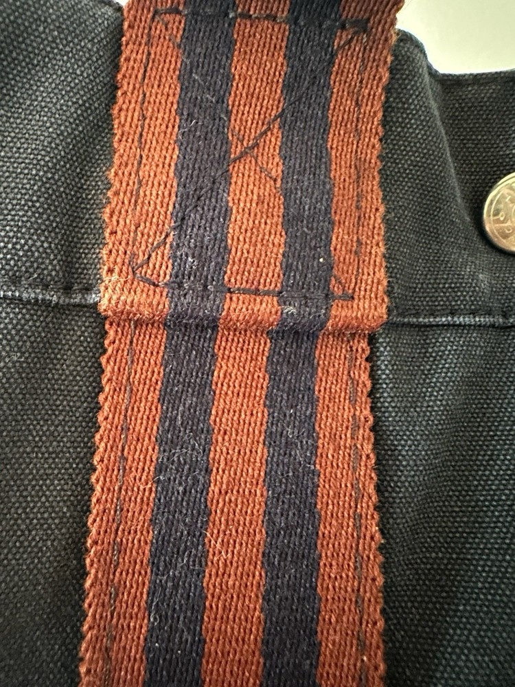 HERMÈS Herline Canvas Tote Bag Navy