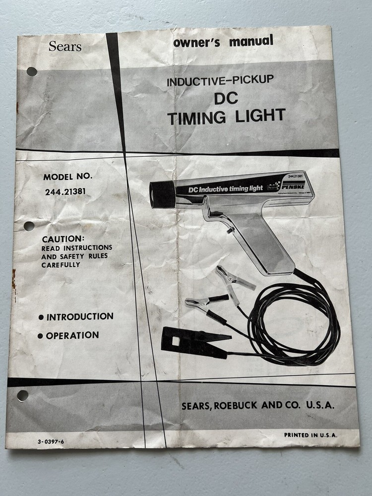 Sears Penske DC Timing Light Part# 244.21381