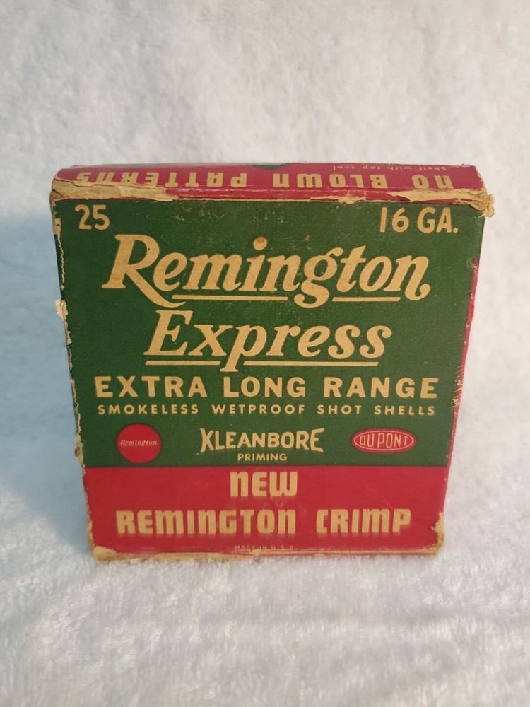 Vintage Remington Express Extra Long Range 16 GA.  Shot Shell Box - EMPTY