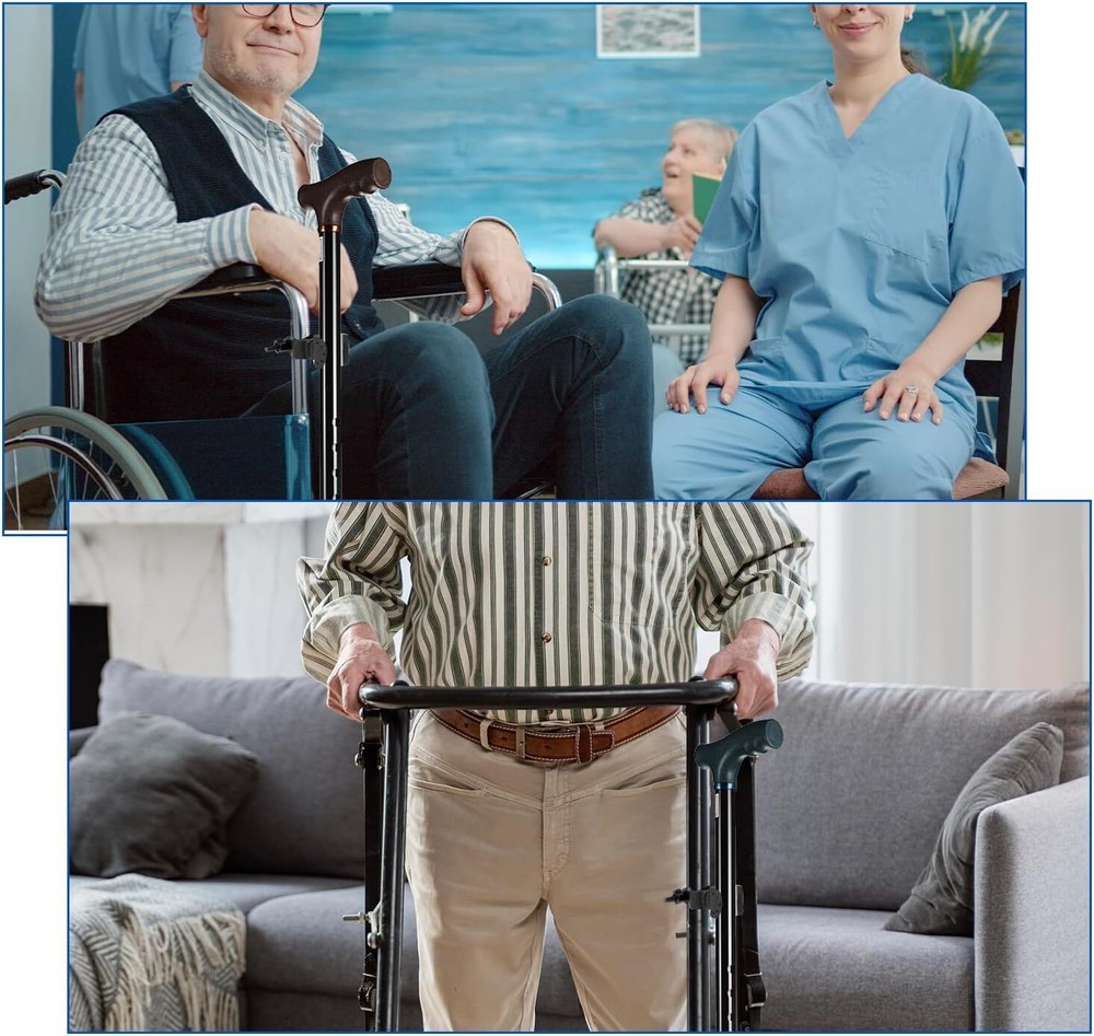 2 Pcs Cane Holder for Walker, Universal Cane Holder Rollator Accessories Stro...