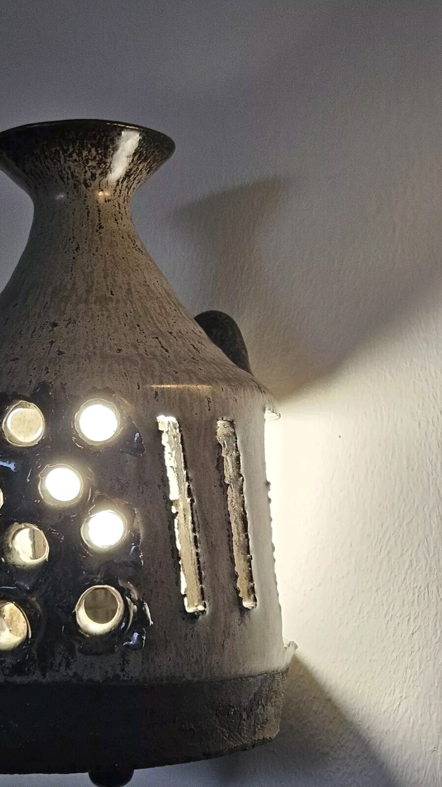 A Pair of Lovemose Danish brutalist Stoneware Vintage Wall Lights