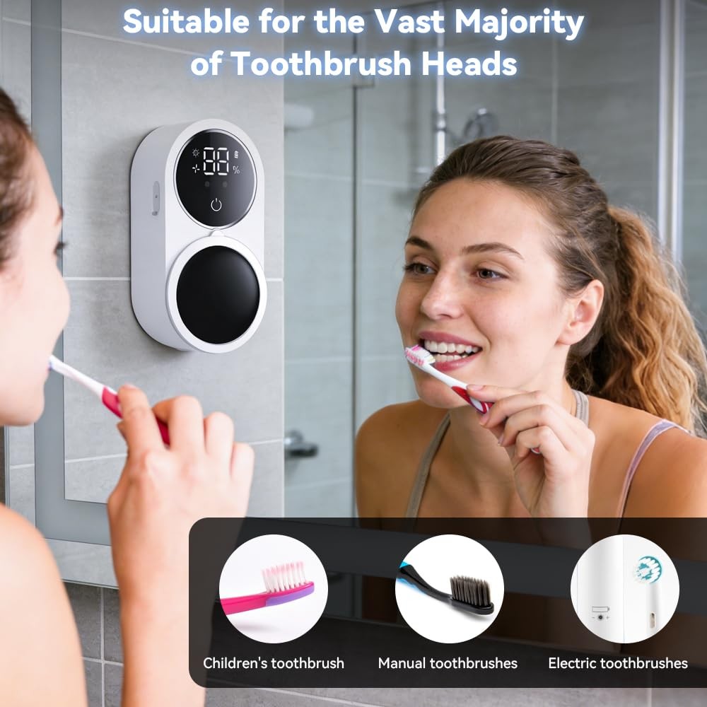 Automatic Toothbrush Holder for Bathroom, Wall Mounted Organizer with , Fits ...
