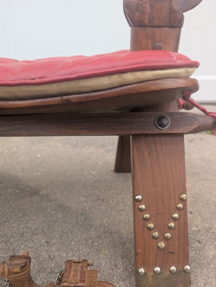 Antique Bedouin Carved Camel Stool Ottoman
