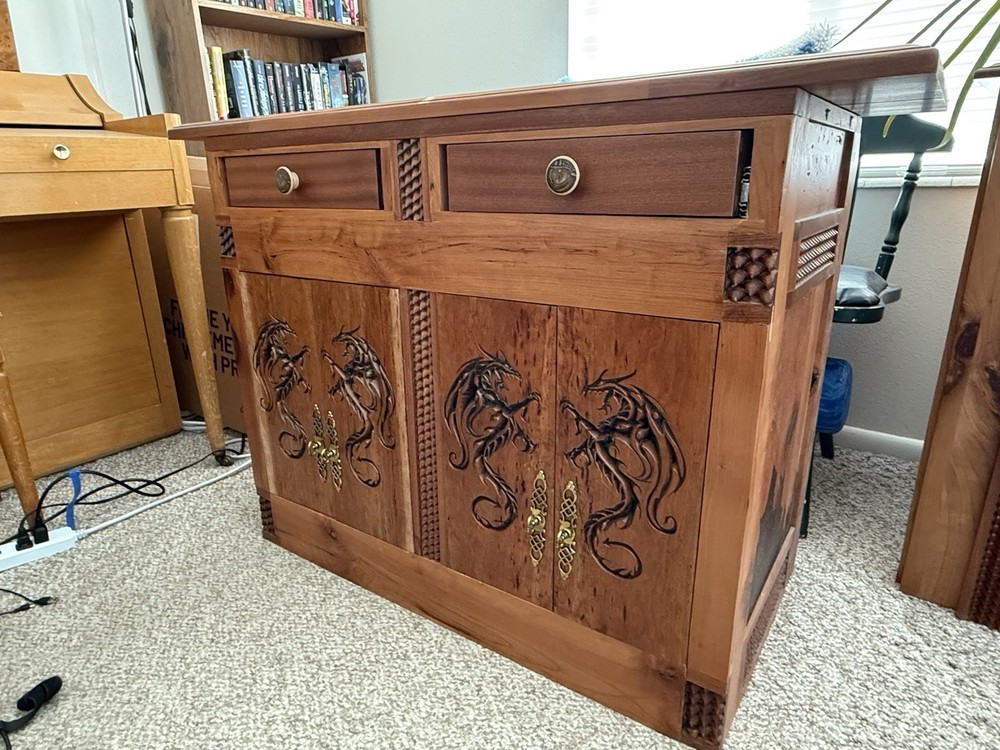 Hand Crafted Dragon Themed Cabinet