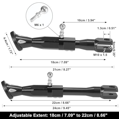 Universal Adjustable Motorcycle Kickstand Side Support Stand CNC Black