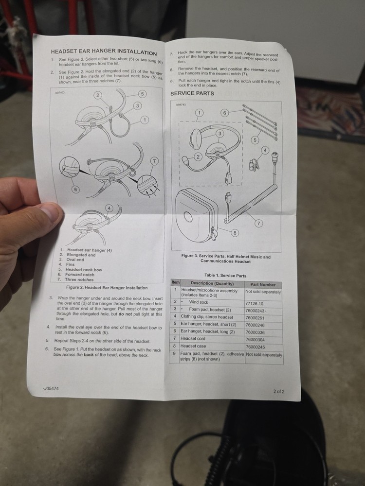 Harley Davidson J05474 helmet headset w/ case