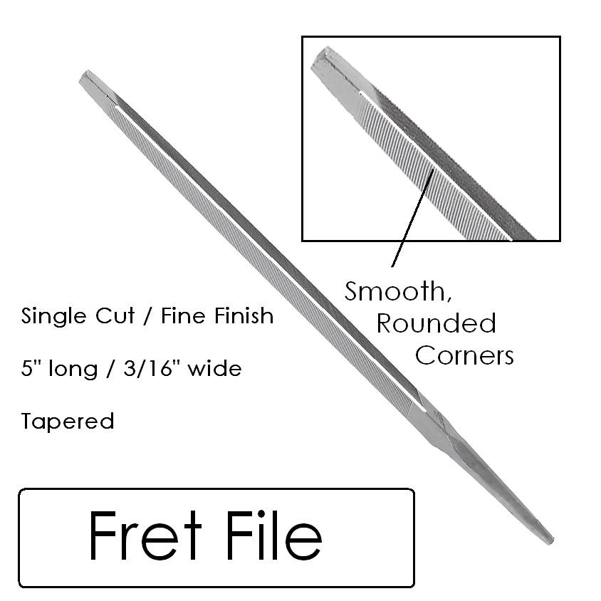 AxeMasters Luthier Fret File - Triangular 3 Corner File with Smooth Edges