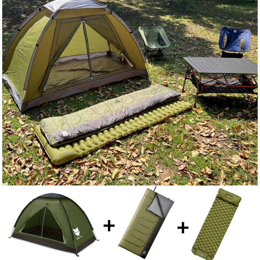 Night Cat Outdoor Camping Equipment Set Tent Pad Sleeping Bag Included