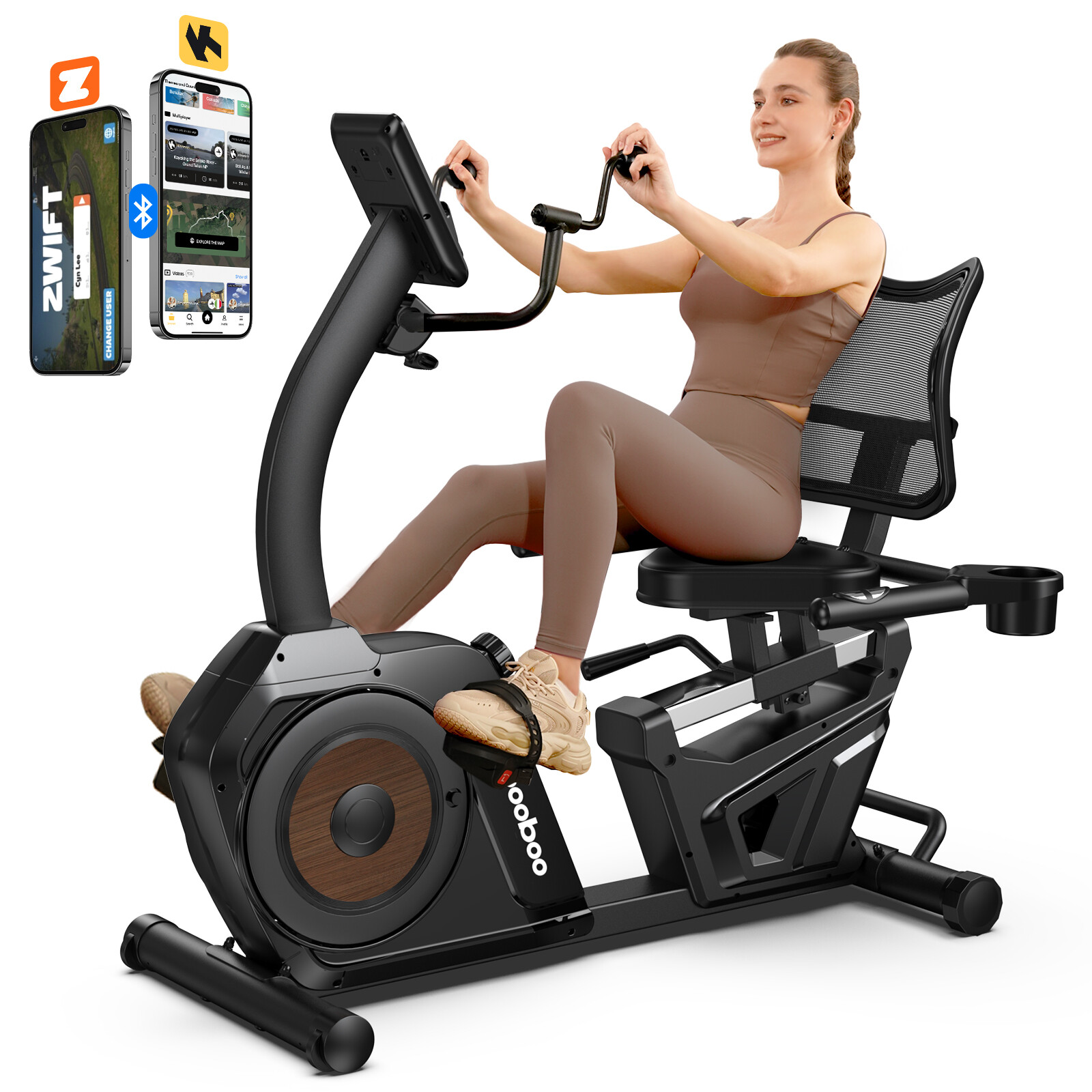 Magnetic Recumbent Exercise Bike, Stationary Bikes for Home with Arm Exerciser