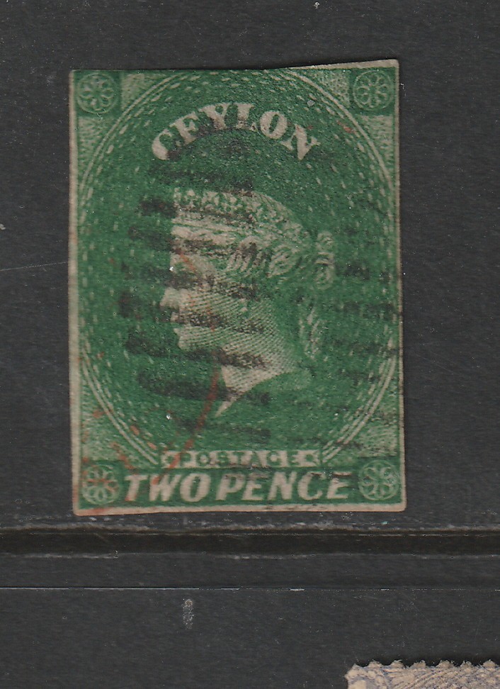 Ceylon Scott# 4 Used Signed Partial Red Cancel