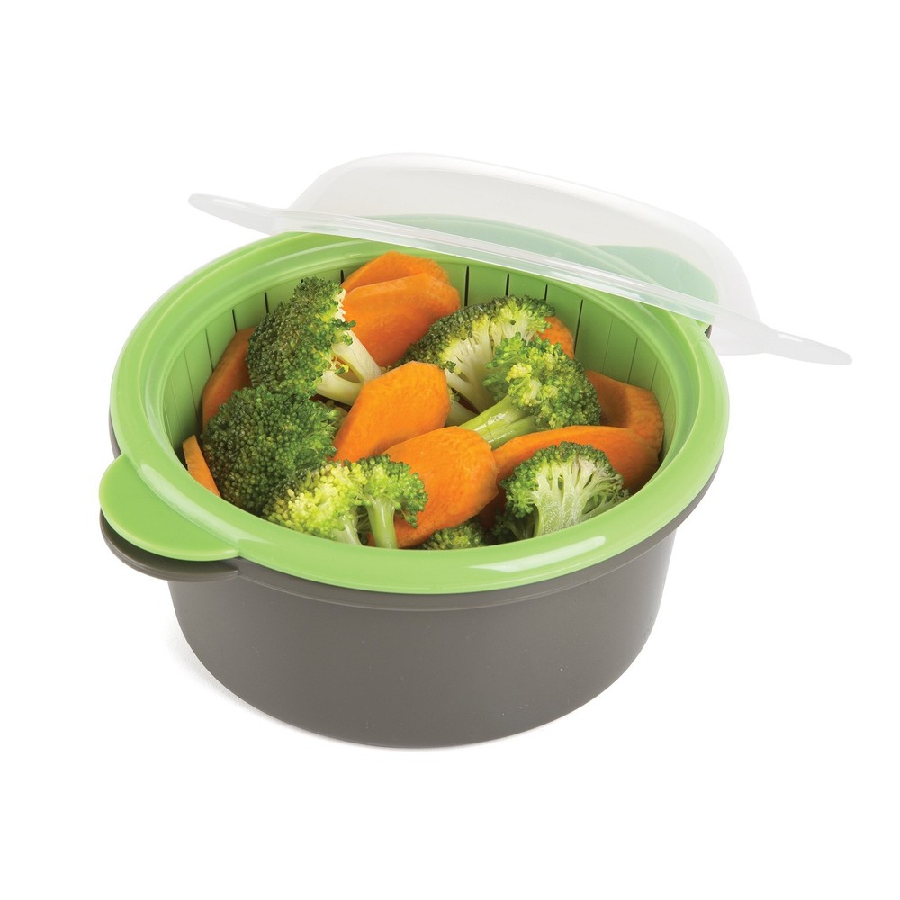 Prepsolutions Mini Microwave Steamer, Gray – Fast And Easy Vegetable &