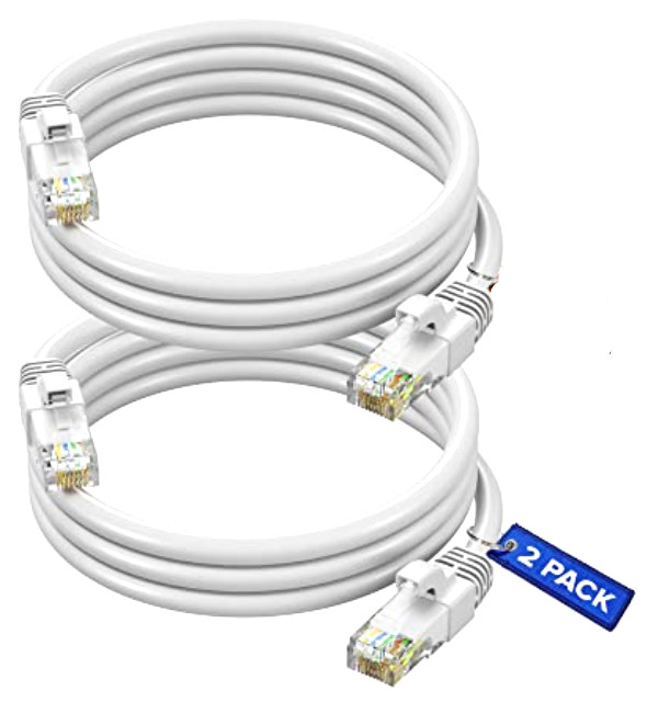 2 Patron Cat6a Ethernet Network Patch Cable RJ45 23AWG 600Mh Solid Copper Wire