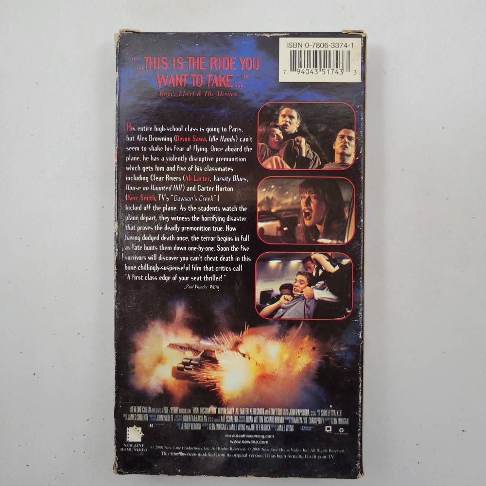 Final Destination (VHS, 2000) (acceptable)