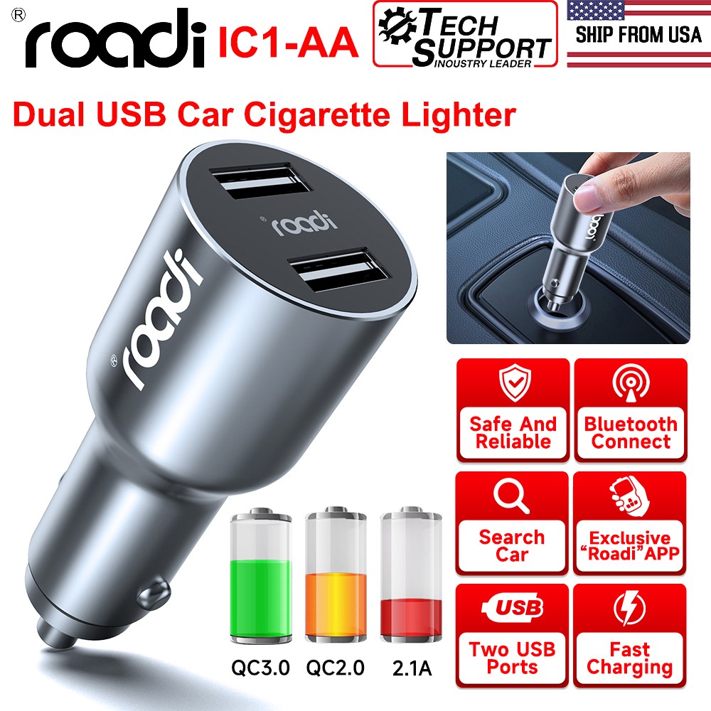 12V Car Boat Cigarette Lighter Socket Dual USB Port Charger Mount Panel Charging