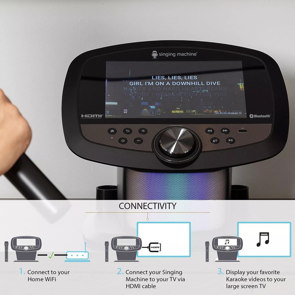 Singing Machine WiFi Karaoke Machine & 2 Wireless Microphones