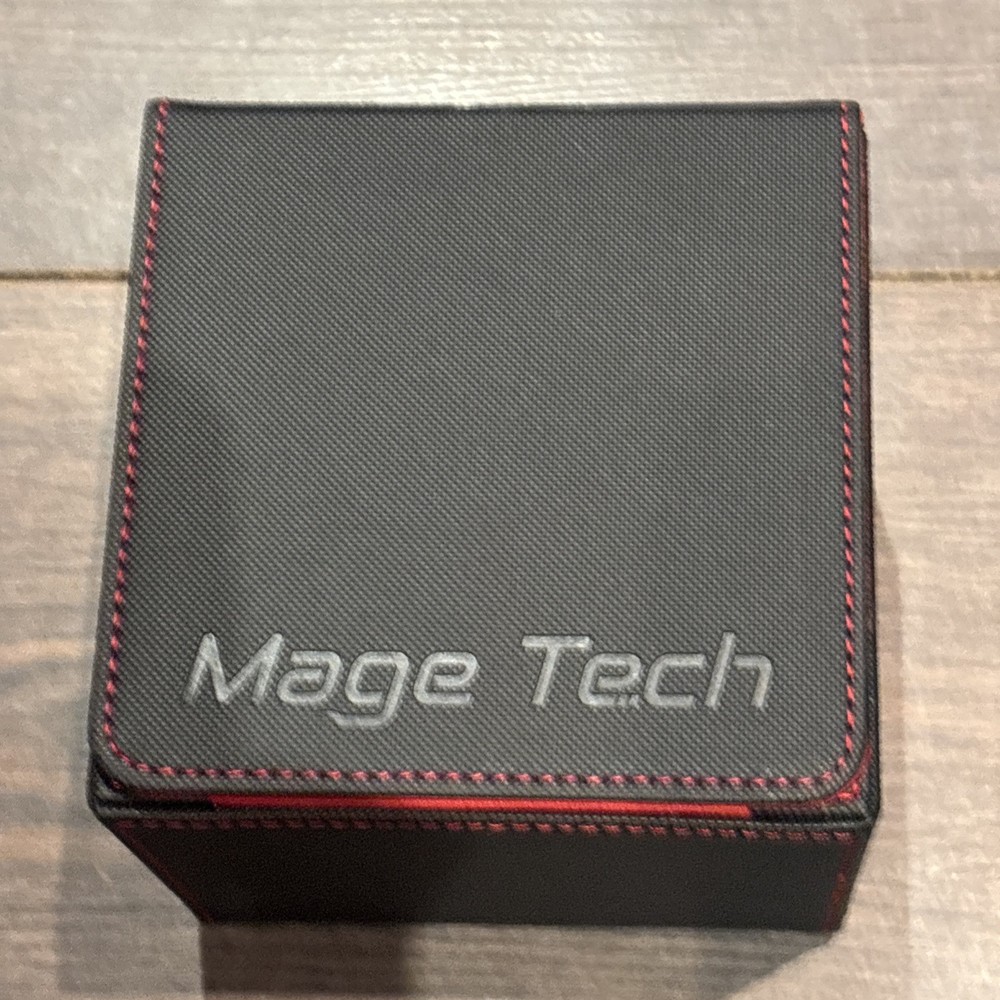Mage Tech Card Deck Box for Commander Deck, Black/Red) NEW