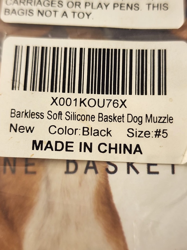 Barkless Silicone Basket Dog Muzzle Size 5 Adjustable NEW