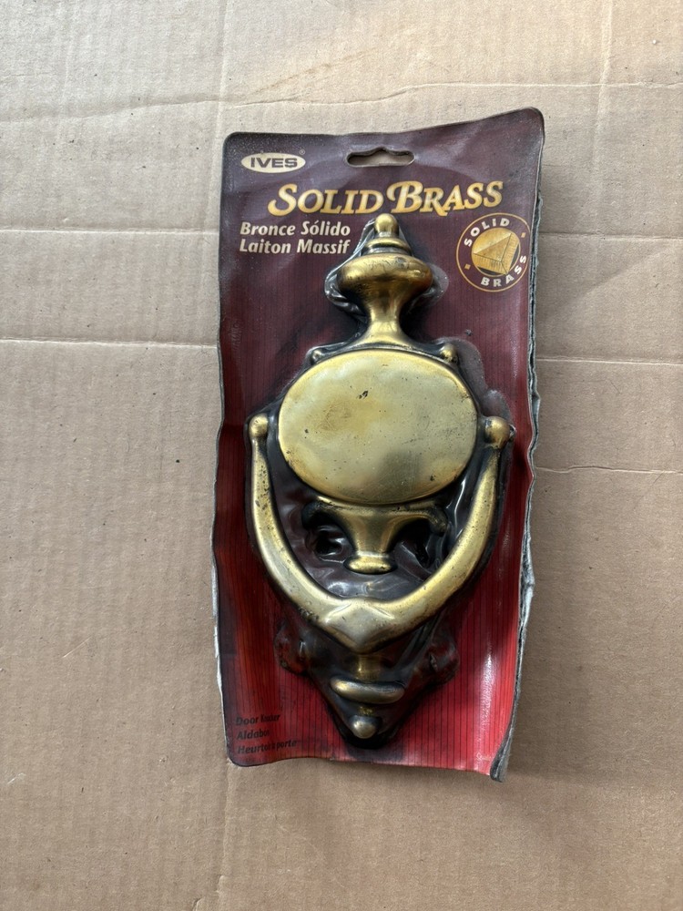 SOLID POLISHED BRASS FRONT DOOR KNOCKER COLONIAL 8-1/2" x 4" IVES
