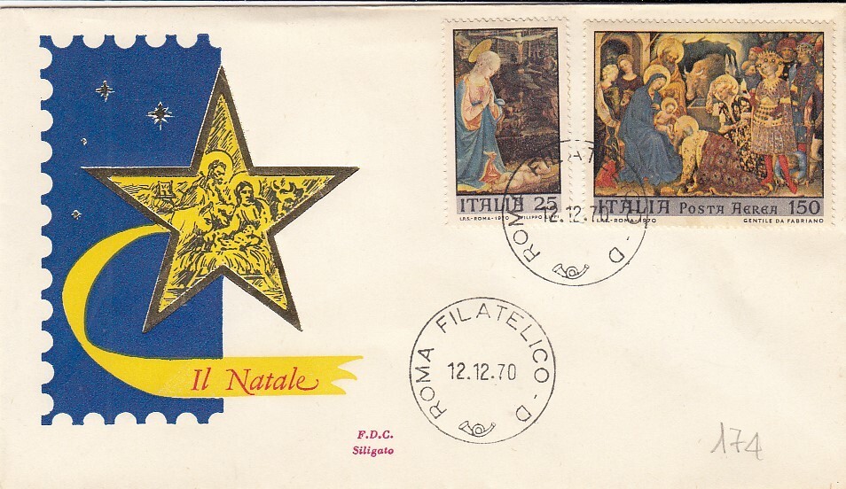 12/12/1970 5 FDC " CHRISTMAS" 1ST DAY ISSUE (L174)