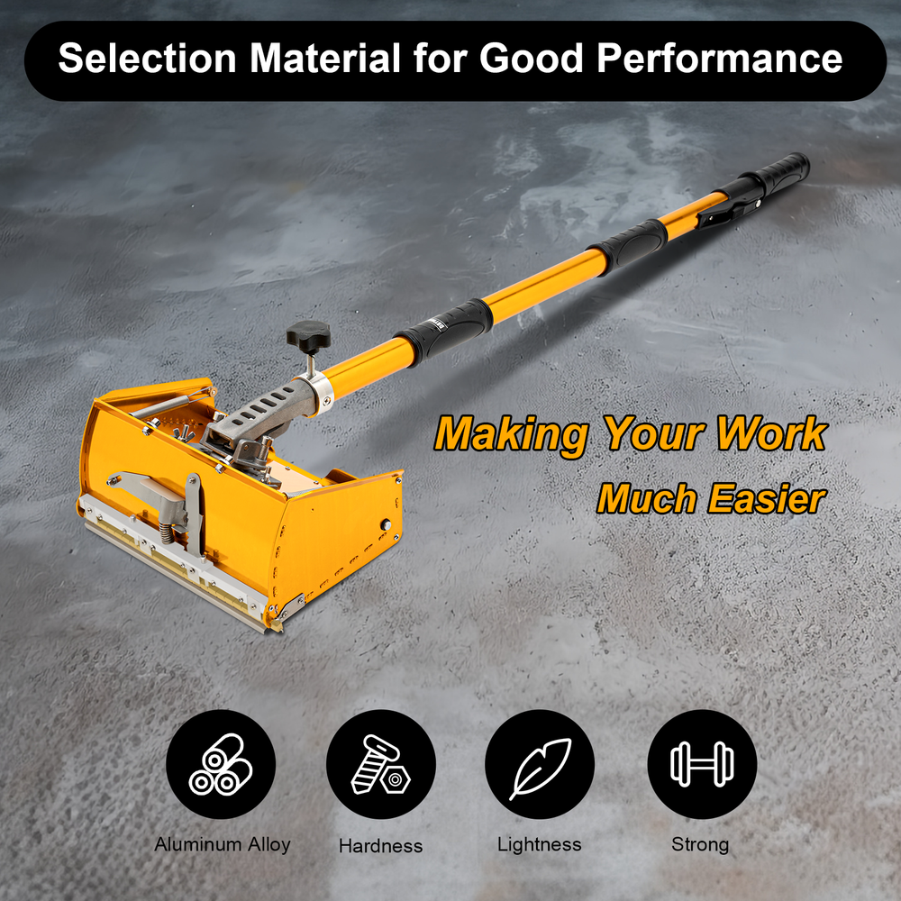 10" Drywall Taping Tools Flat Finishing Box Set w/ 40''-64'' Extendable Handle