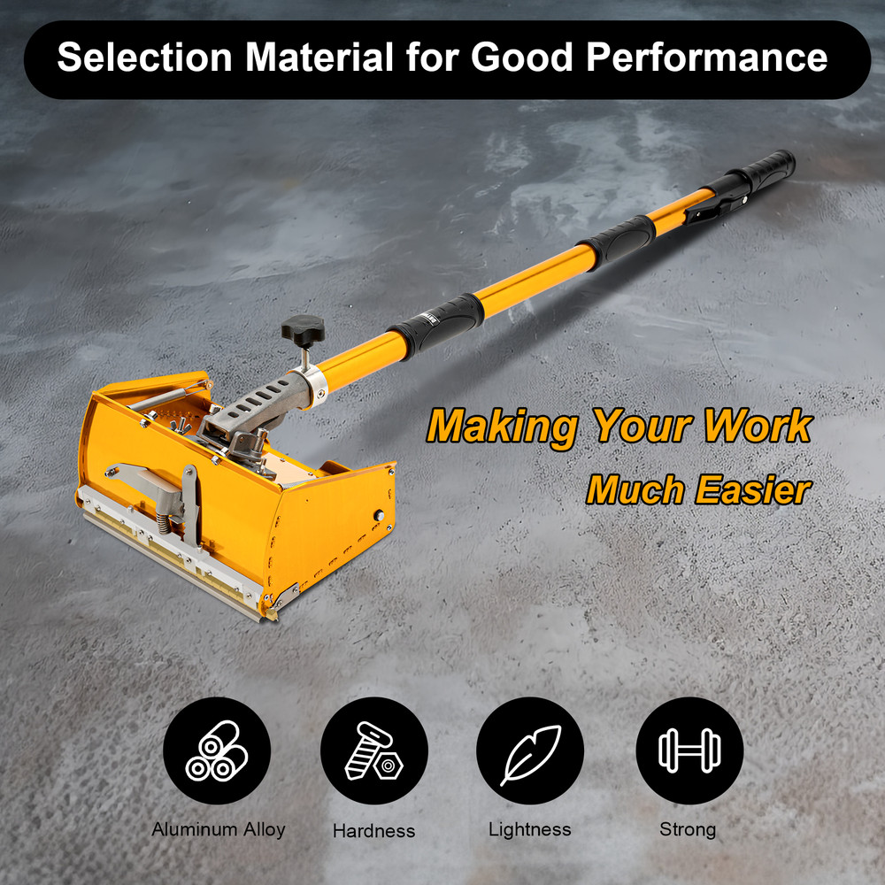 9.8" Drywall Taping Tools Flat Finish Box Set With 40''~64'' Extendable Handle