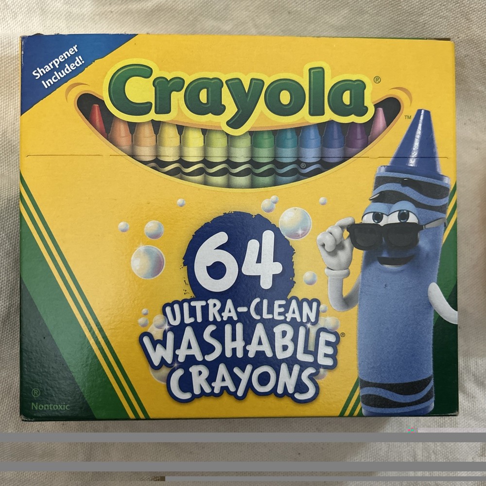Crayola Ultra-Clean Washable Crayons with Sharpener - 64 Ct